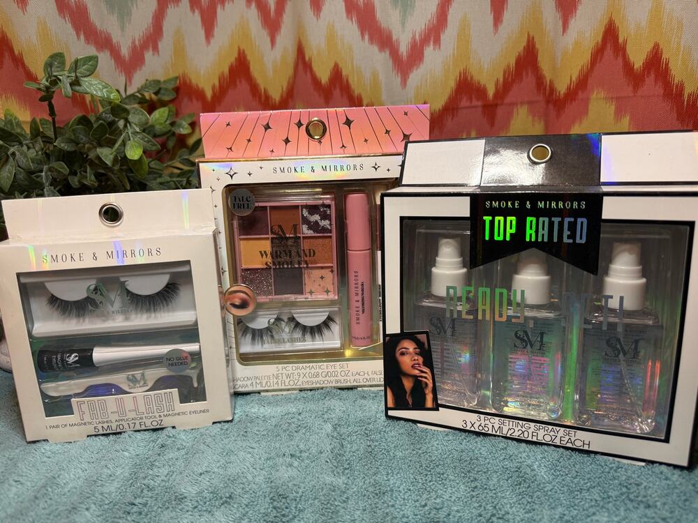 Smoke & Mirrors Bundle Eye lash kit Eye shadow palette mascara 3 pc setting set